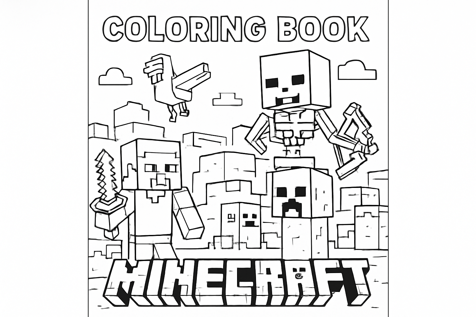 Minecraft páginas para colorear para niños
